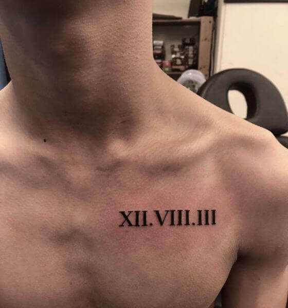 Roman Numbers Chest Tattoo