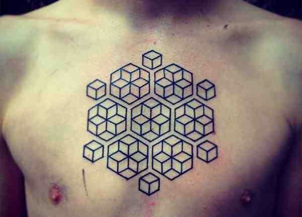 Geometry Chest Tattoo