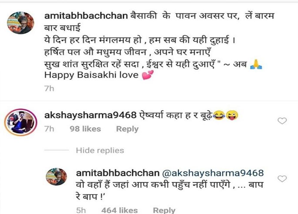 Negative Fans' Reaction to Amitabh Bachchan's Post