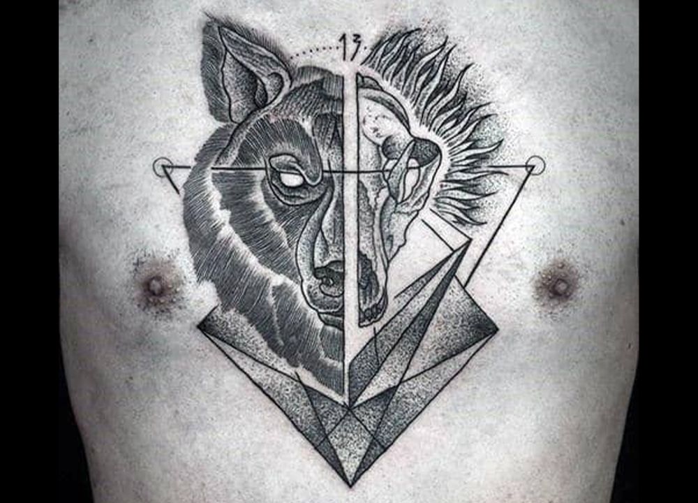 Wolf Chest Tattoo