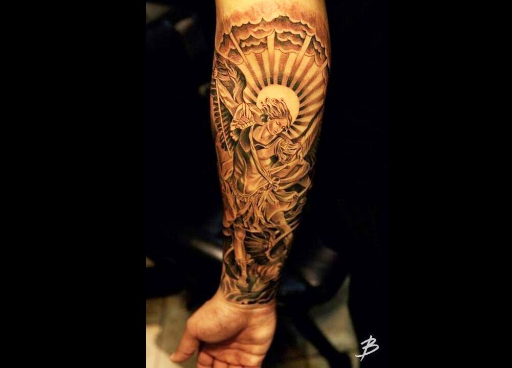 Religious Forearm Tattoo