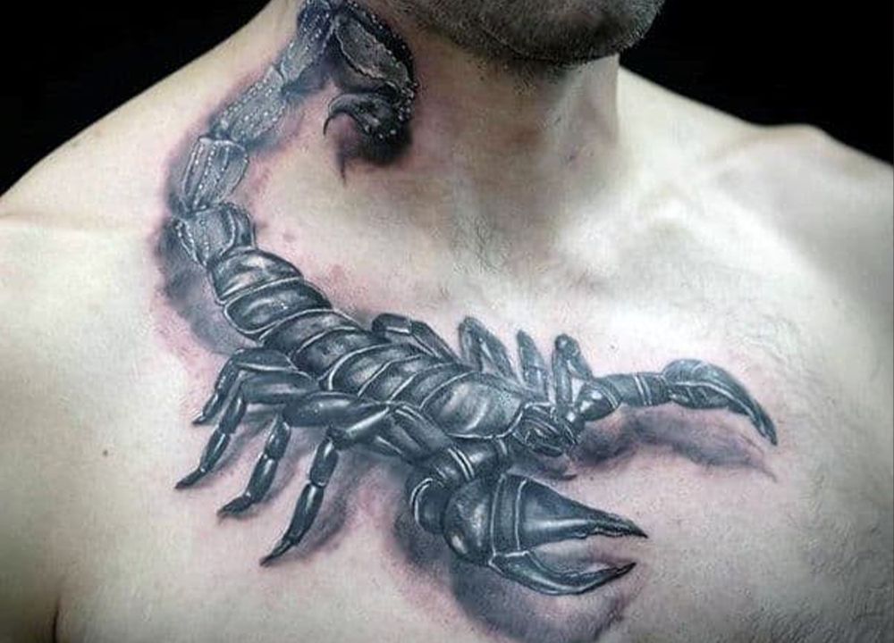 Scorpio Chest Tattoo